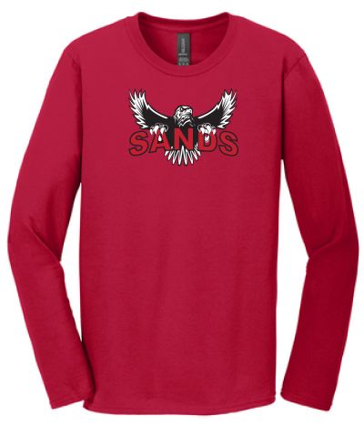 5400 SoftStyle Long Sleeve Tee - Sands w/Eagle logo #3